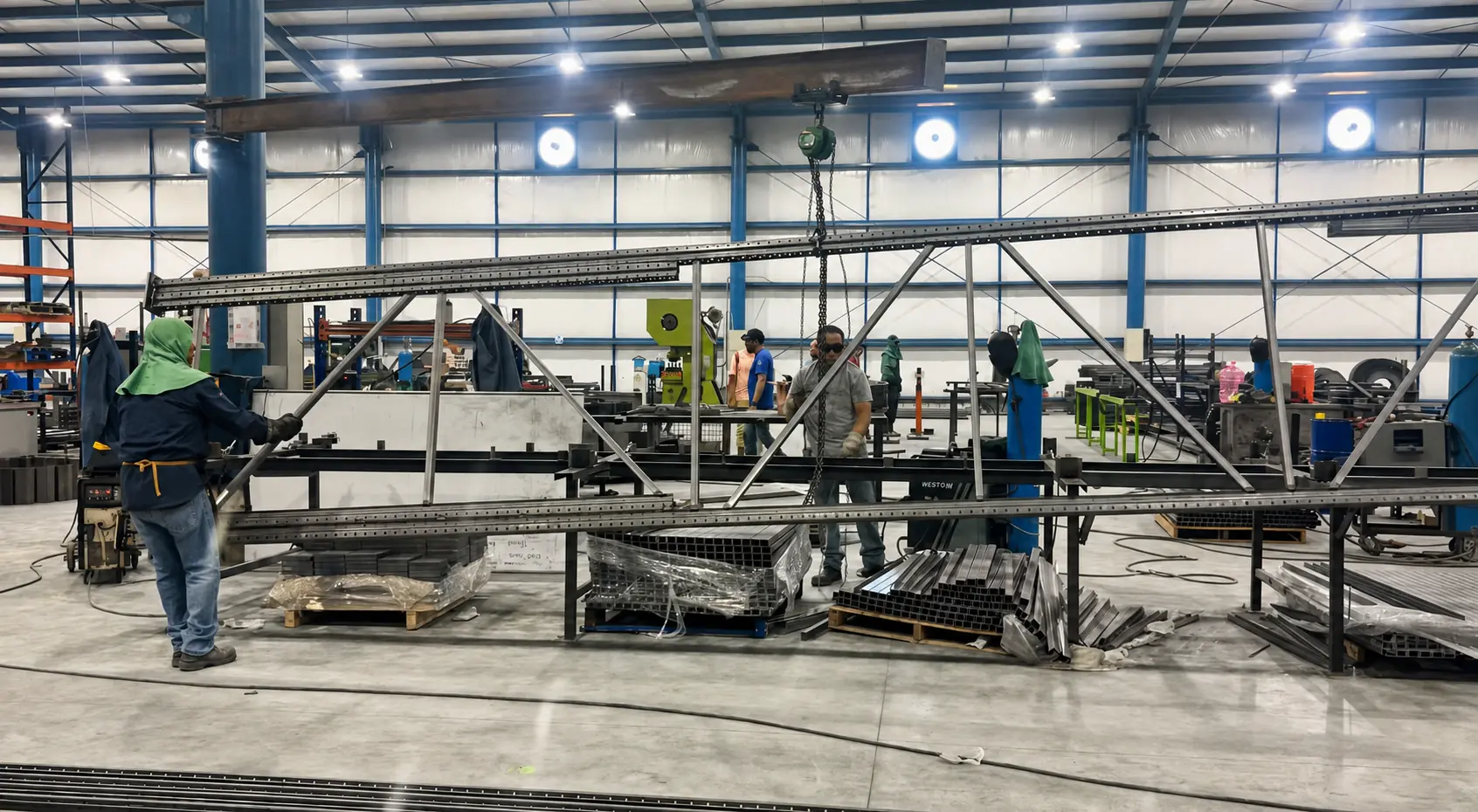 Fabricación de una estructura metálica de gran formato en la planta de SMACERO