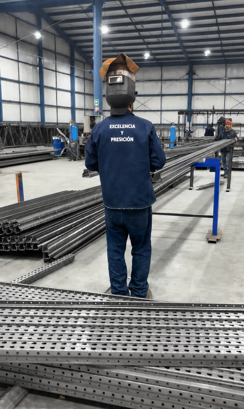 Soldador de SMACERO en el área de fabricación y armado de perfiles metálicos