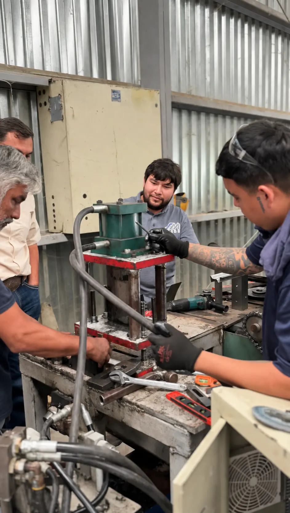 Equipo técnico de SMACERO ajustando herramental para producción industrial